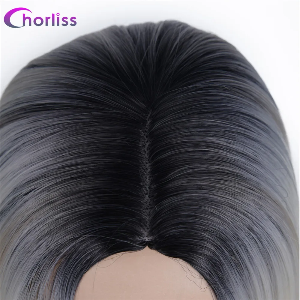 Chorliss 10 дюймов Чёрный Т Бордовый Без Тесьмы Эффект Омбре Парик
