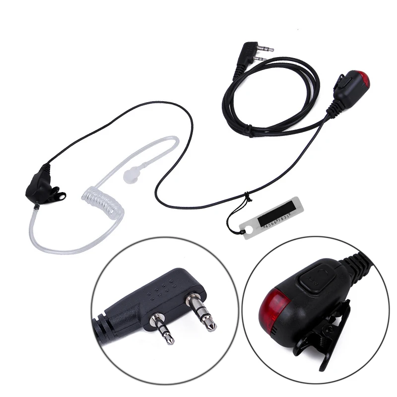 2 контактный PTT горловой микрофон Скрытая Акустическая трубка наушники гарнитура