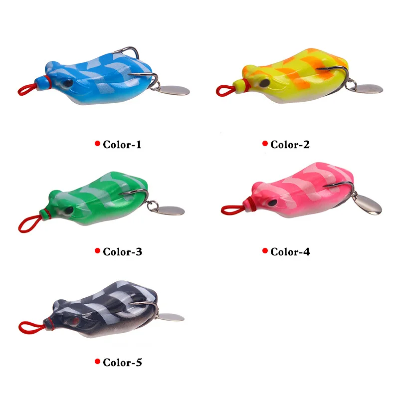 

1 Pcs NEW 6.5cm 12g Way Sub Modified Frog Venom Toad Soft Bait Frog Skin Double Hook Sequin