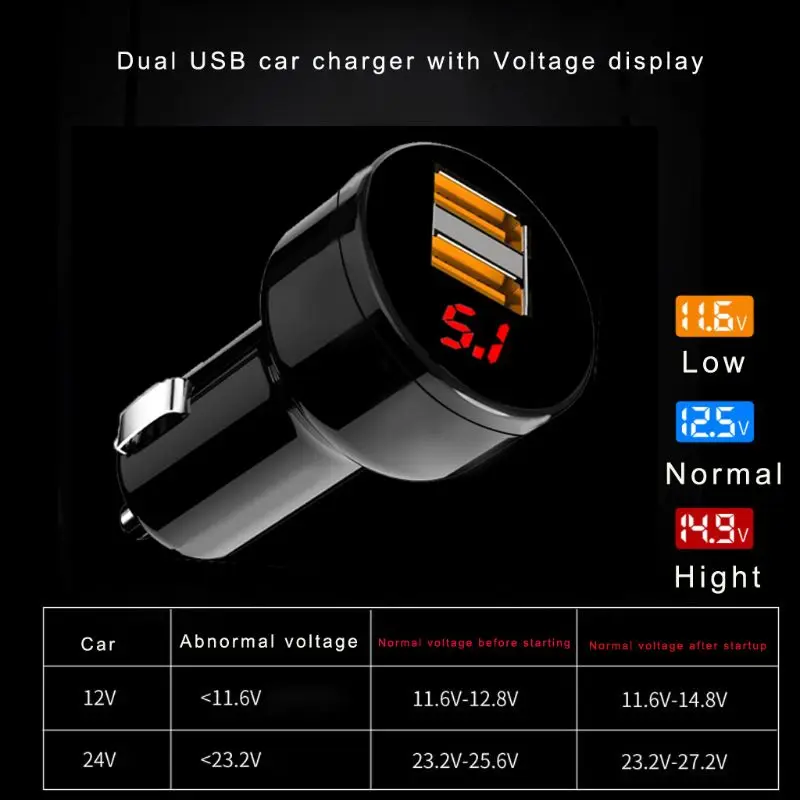 Зарядное устройство для автомобильного прикуривателя 12 В/24 В два порта 3 1 А USB