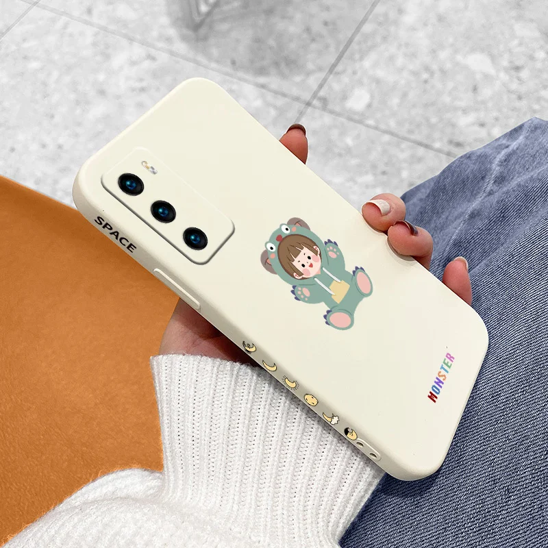 

Beautiful Cute Little Gir Pattern Liquid Silicone Case For Huawei P40 p40lite P40pro P30 P20 Mate 40 40Pro 30 p30pro p30lite 20