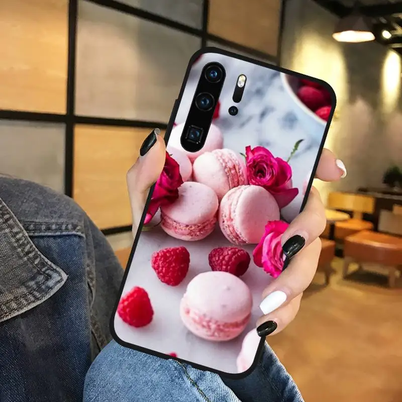 

Dessert ice cream Macaron Food Phone Cases Funda For Huawei P9 P10 P20 P30 Lite 2016 2017 2019 plus pro P smart