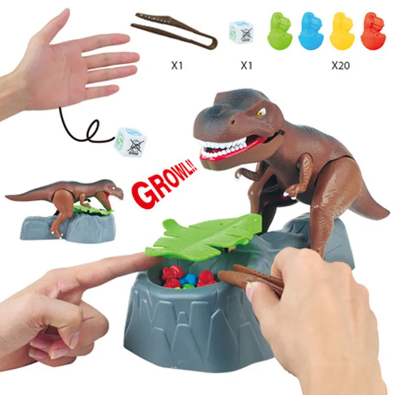 

Электрическая игрушка-розыгрыш динозавра со звуковым эффектом, подвижные руки с открытым ртом, Интерактивная мультяшная модель для детей и...