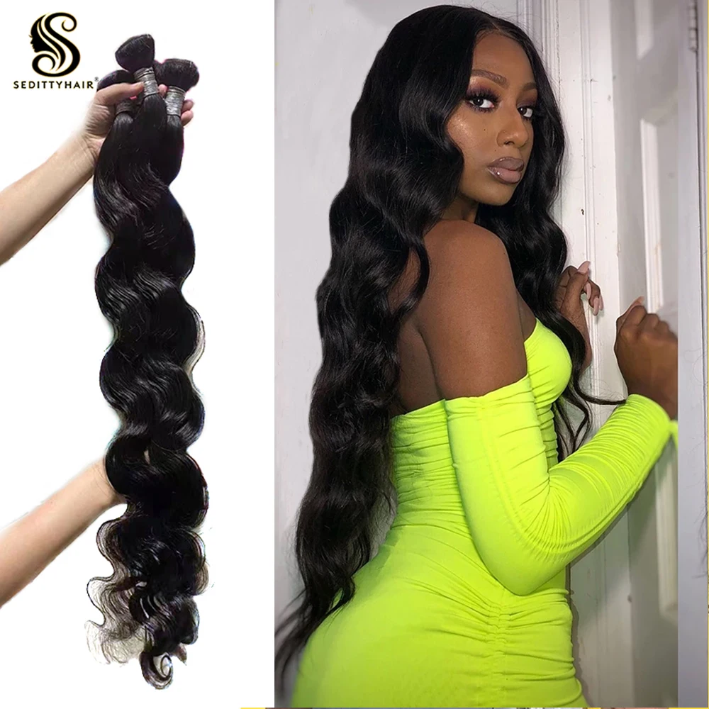 

Sedittyhair Peruvian Body Wave Bundles 100% Remy Human Hair Extensions Natural Color 100G Double Weft 3 Or 4 Bundle Deals