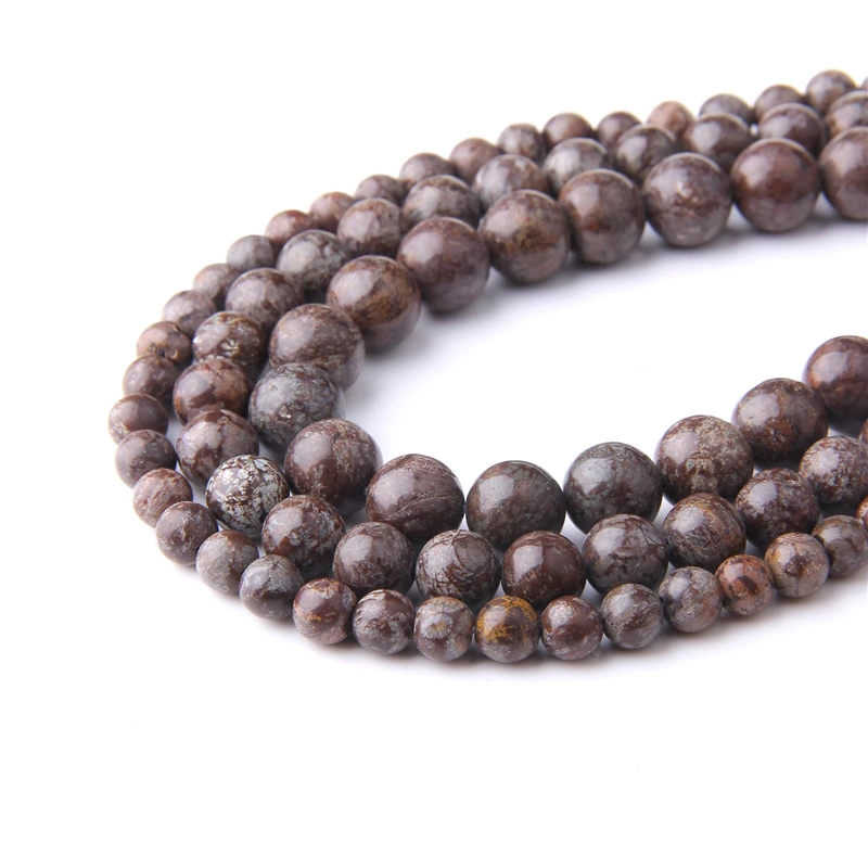 

Natural Stone Snow Flake Jaspers Beads 4 6 8 10 12mm Pick Size Round Polished Loose Spacer Beads for Jewelry Making Supplies