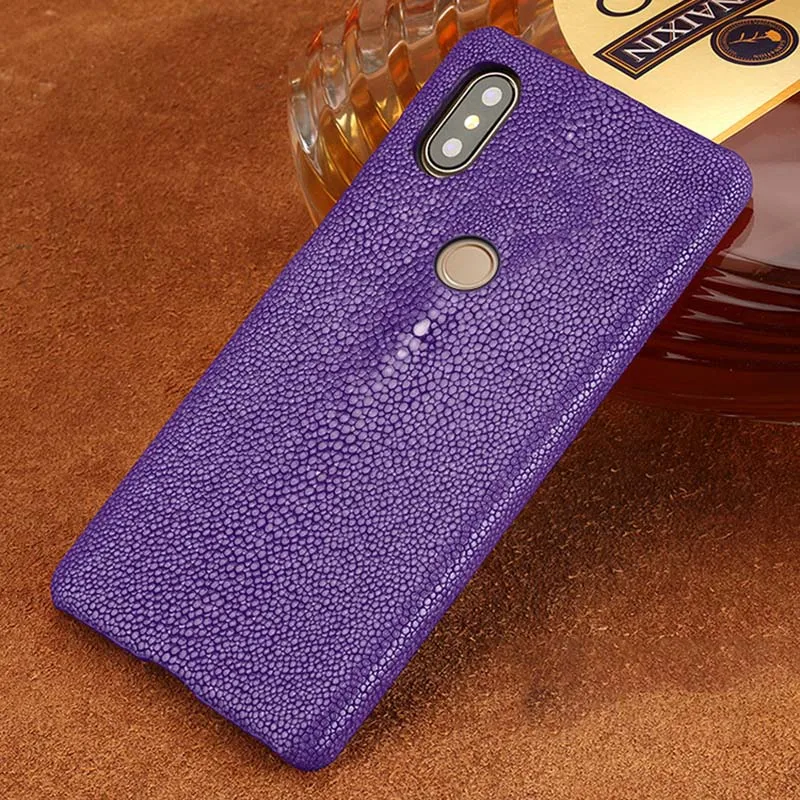 Purple Чехол для телефона чехол для Xiaomi mi 5s 6 8 9 A1 A2 lite Max 2 3 mi x 2s натуральный жемчуг рыбья кожа для Redmi Note 4 4x 4A 5 Plus - Цвет: Purple