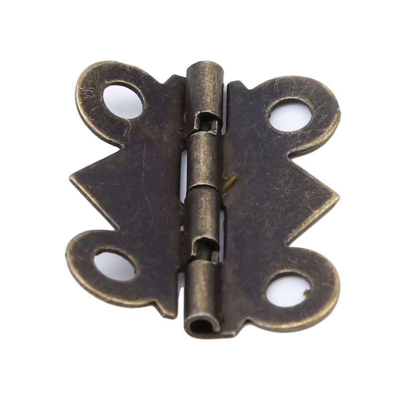 Антикварная бронзовая мини-бабочка дверные петли ящик для шкафа шкатулка