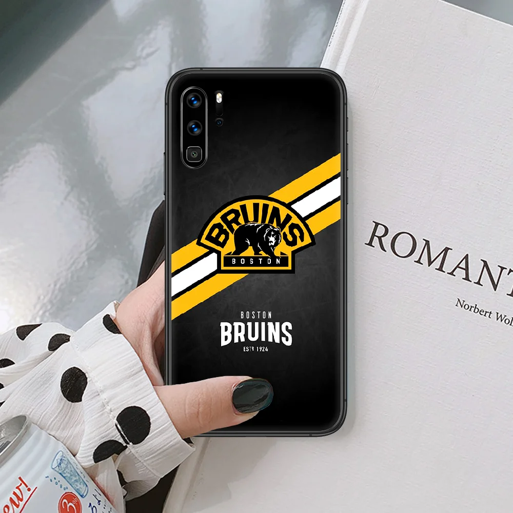 

Boston Bear Ice Hockey Phone Case For Huawei P Mate Smart 10 20 30 40 Lite Z 2019 Pro black Etui Pretty Prime Luxury Shell