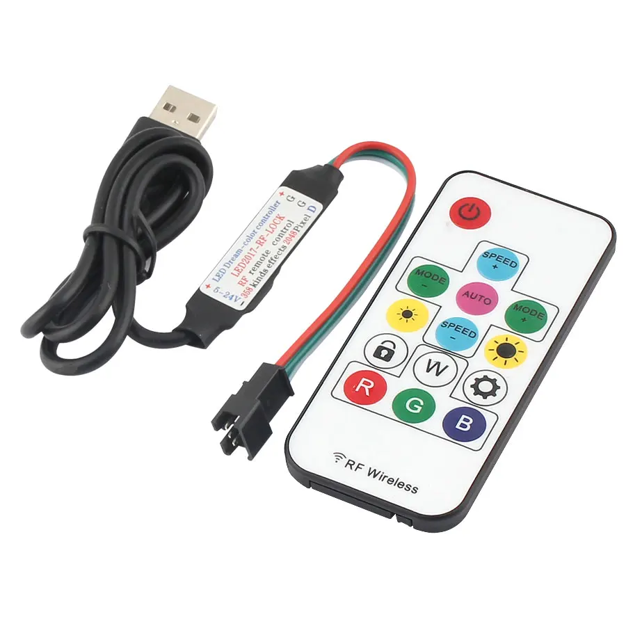 WS2812 WS2812B светодиодный контроллер Диммер 5 в RF беспроводной пульт дистанционного