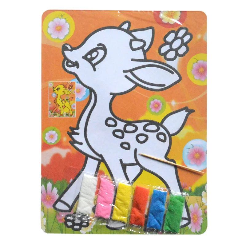 27 см большая картина с песком для детей Сделай Сам цветной рисунок креативные