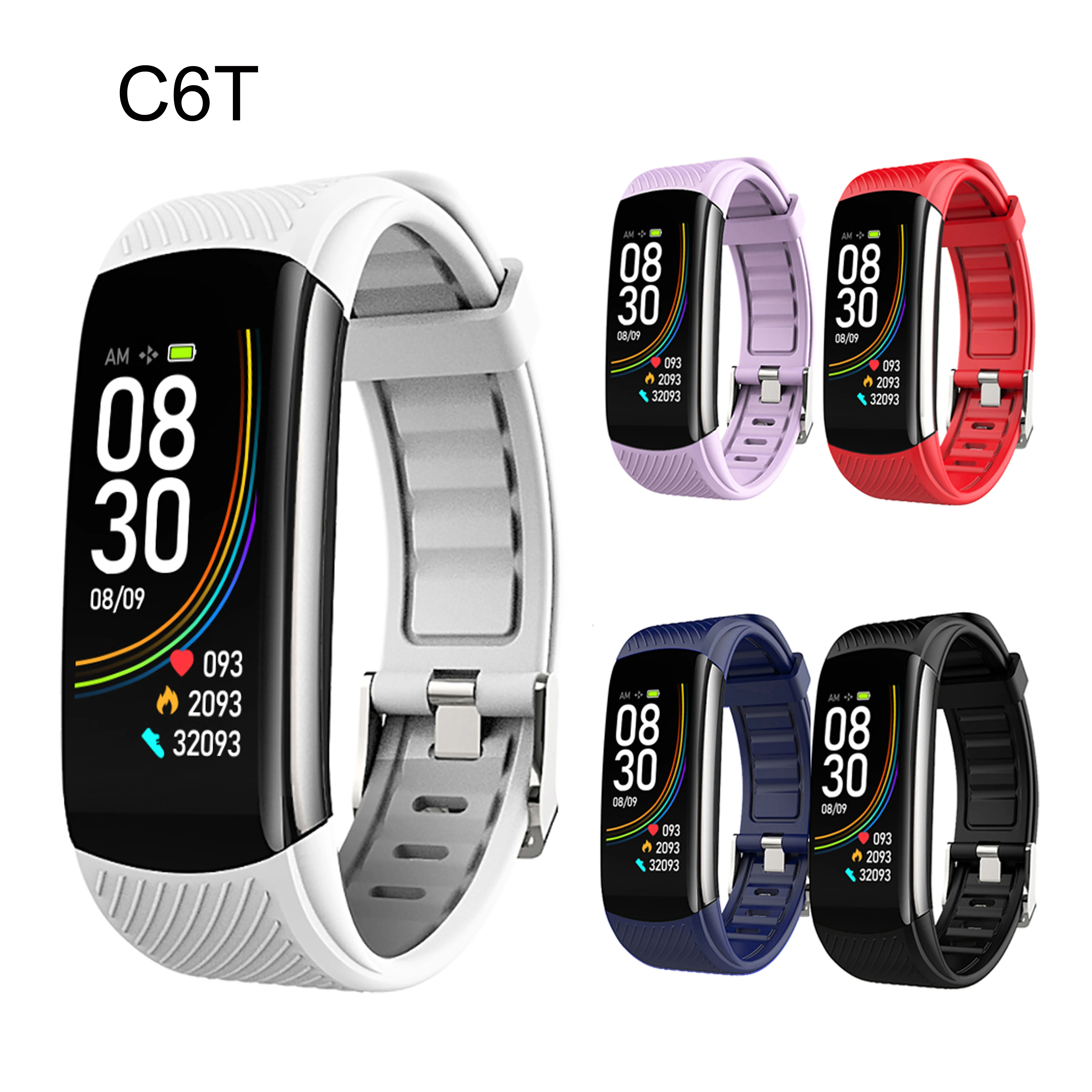 

Wellermoz 4.0 Bluetooth Waterproof IP67 Smart Bracelet 2021 C6T Men's Watches Women's Watches Watch Smart Band Sport For Android