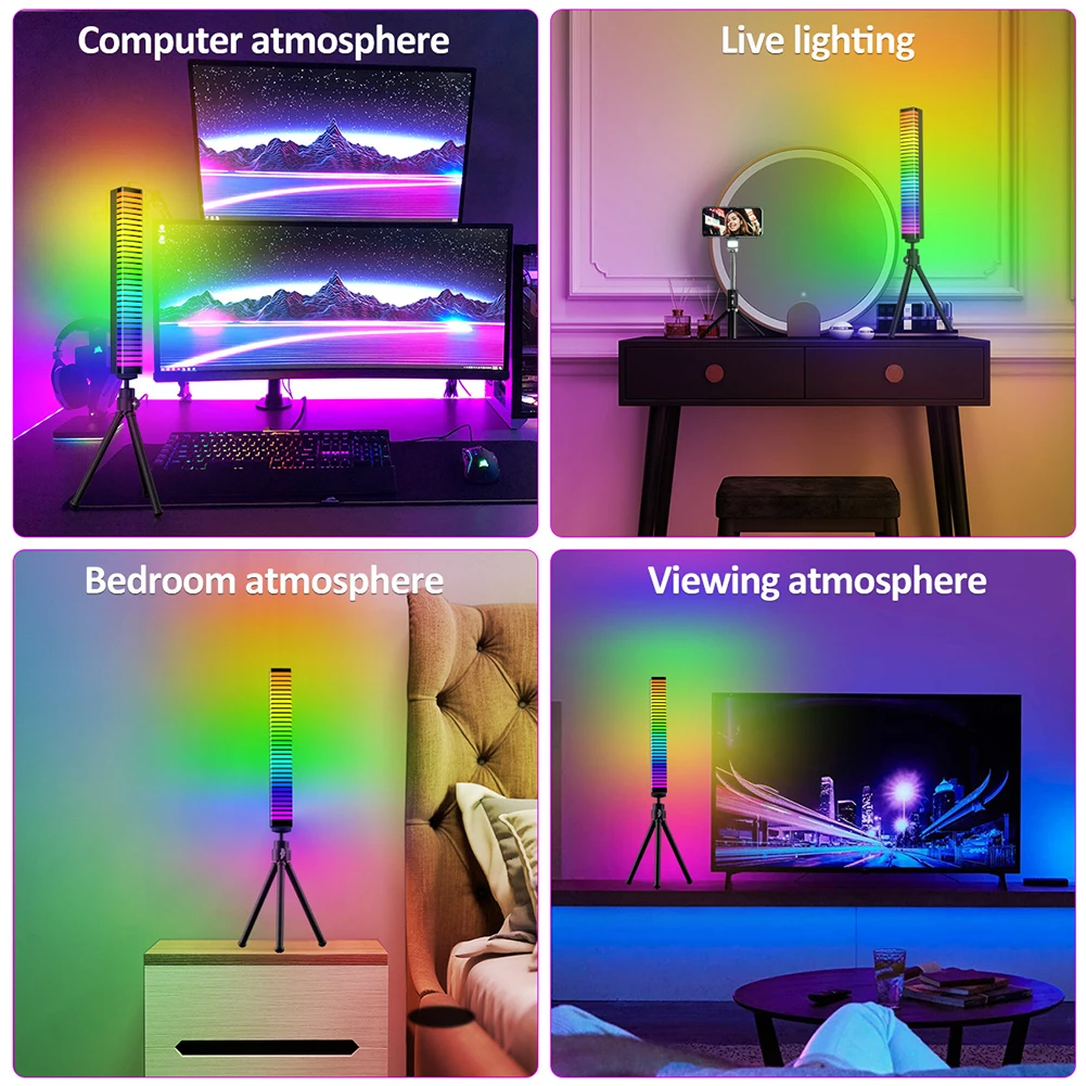 

Управление звуком 3D звукосниматель Ритм Светильник RGB музыка окружающий светодиодный ночник бар APP управление атмосфера автомобиля красоч...