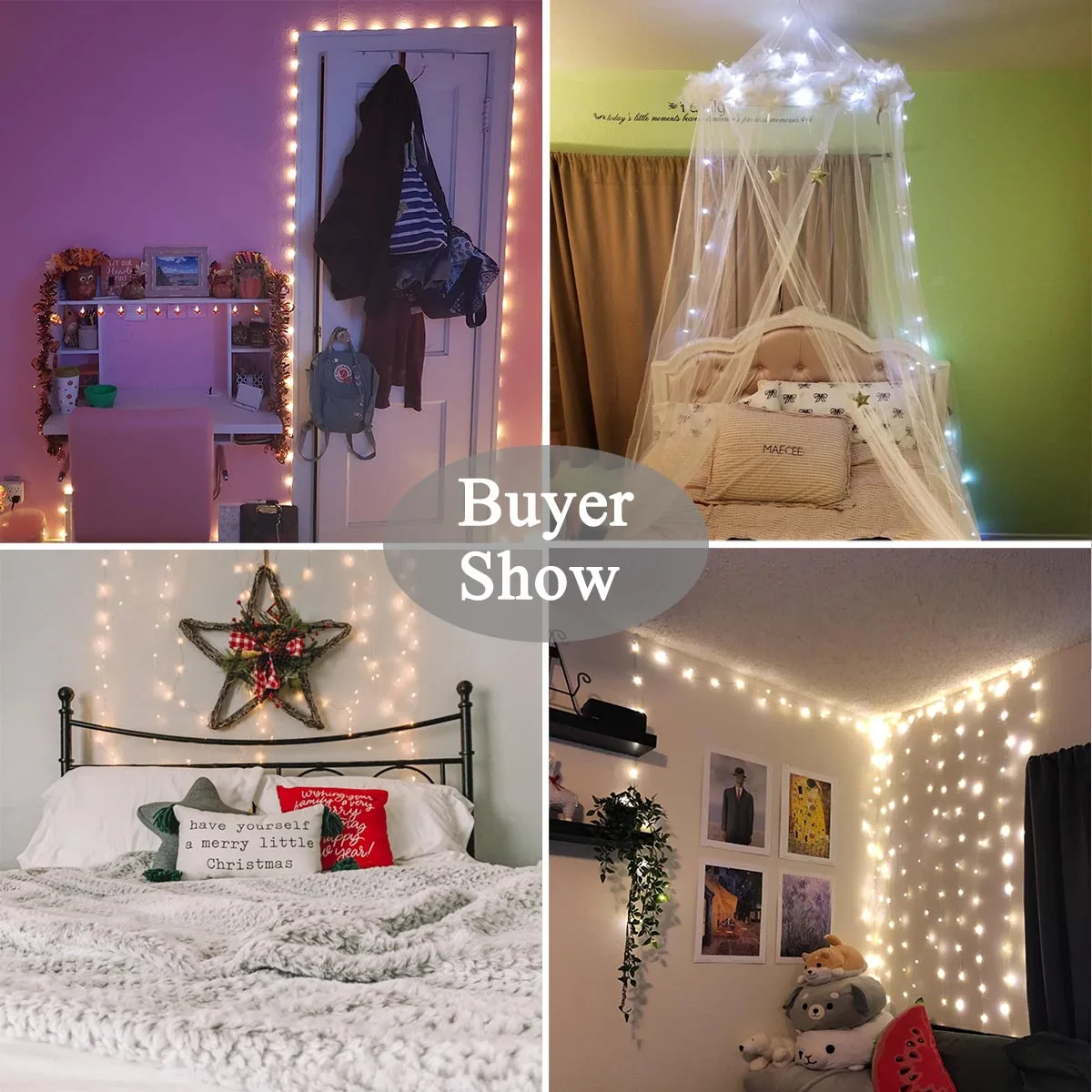 

2pack 12 22m USB Fairy Lights Copper Wire LED String Lights Christmas Tree Indoor Outdoor Waterproof Bedroom Home New Year Decor