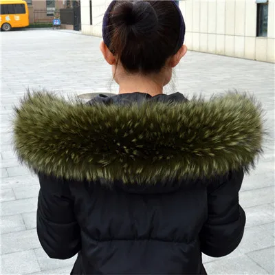 Genuine Real Raccoon Fur Collar Scarves Natural Raccoon fur Shawl Women Parka Coat Hood Trim Collar warm Fashion solid wrap - Цвет: 6