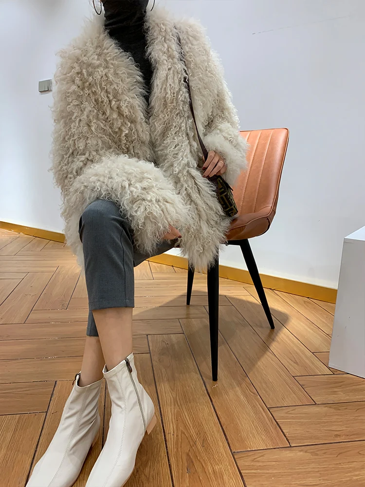 Женская зимняя одежда из натурального меха 2020 корейское пальто 100% шерсти