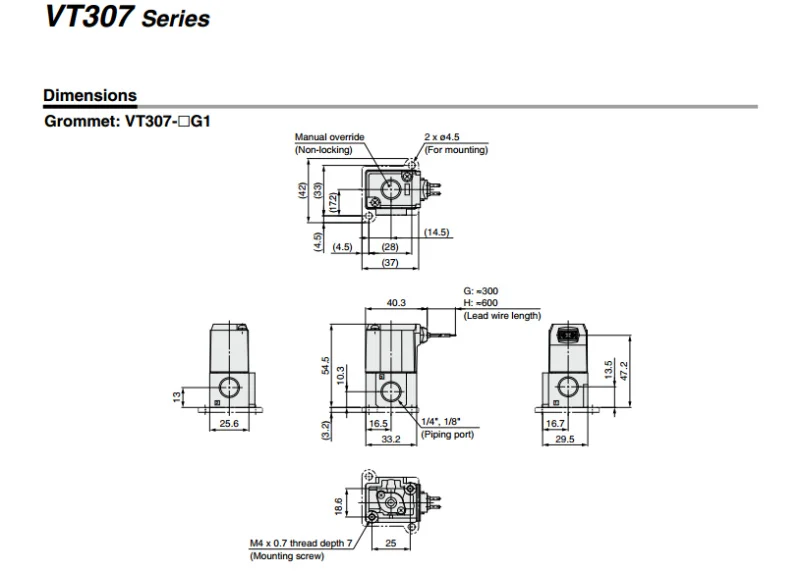 VT307V-5G1-02-F SMC 3 порт клапан электромагнитный с прямым управлением Poppet Тип вакуумные характеристики VT307V серии пневматические инструменты