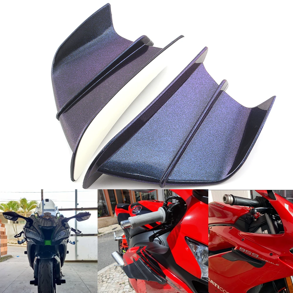 

Motorcycle Purple Fairing Side Winglet Aerodynamic Wing Deflector For S1000RR CBR1000RR CBR600RR R1 R3 R6 Ninja Tmax Sportbikes