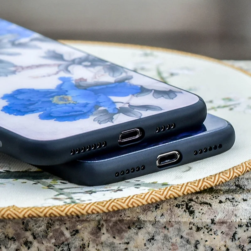Чехол для телефона iPhone 11 pro X XR XS max 8 7 6 6s plus чехол с цветами из закаленного стекла