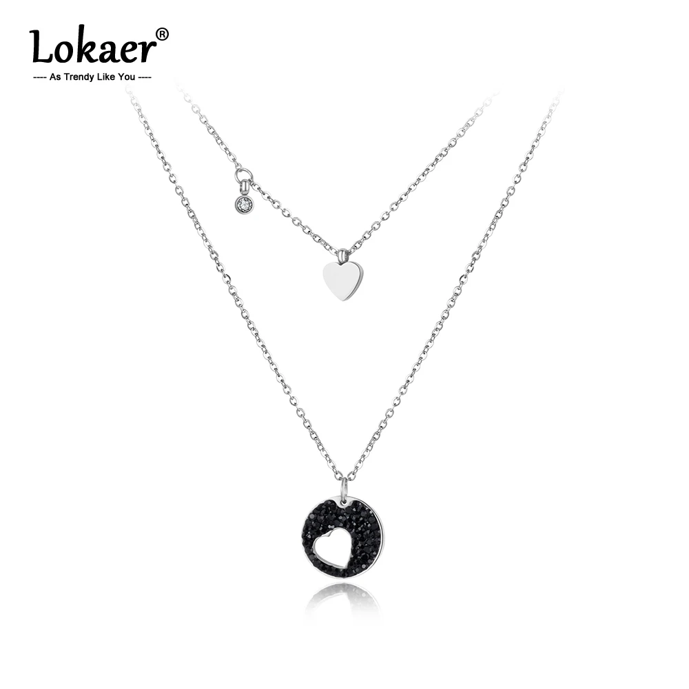 Lokaer классические кубические циркониевые ожерелья Чокеры в форме сердца с