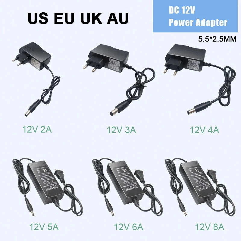 

Power Supply DC12V 2A 3A 5A 6A 8A Power Supply Adapter DC 12V Volt Power Supply Adapter Lighting 2835 5050 2812 Led Strip Lamp
