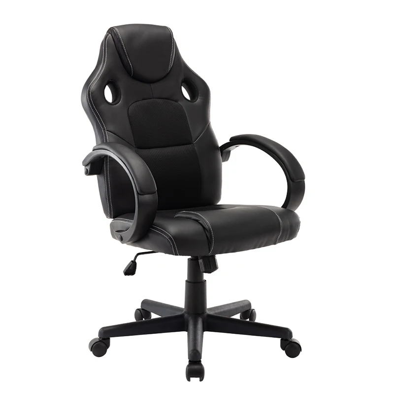 

Office Chair PU Leather Desk Gaming Chair, Ergonomically Adjustable Racing Chair, Tasks Swivel Executive Computer Chair