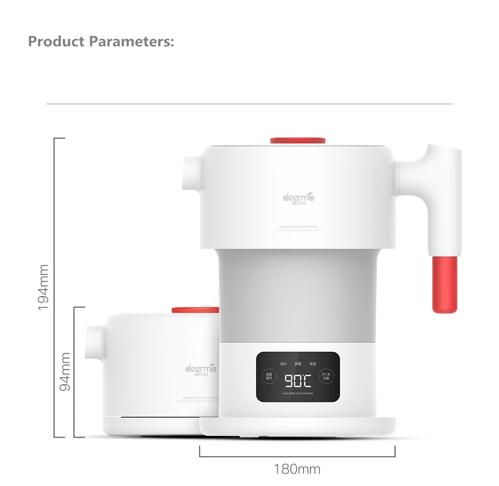 Xiaomi Mijia Deerma 0.6L складной Портативный чайник для воды для дома и путешествий Мини Ручной Электрический водяной автоматическим включением/выключением питания чайник