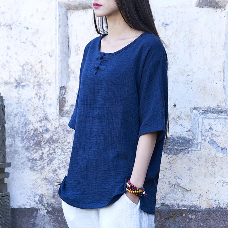 

New Short Sleeve T-Shirts Women V-neck Solid Red White Shirts 2020 Summer Autumn Cotton Linen Casual Loose T-Shirts Tops
