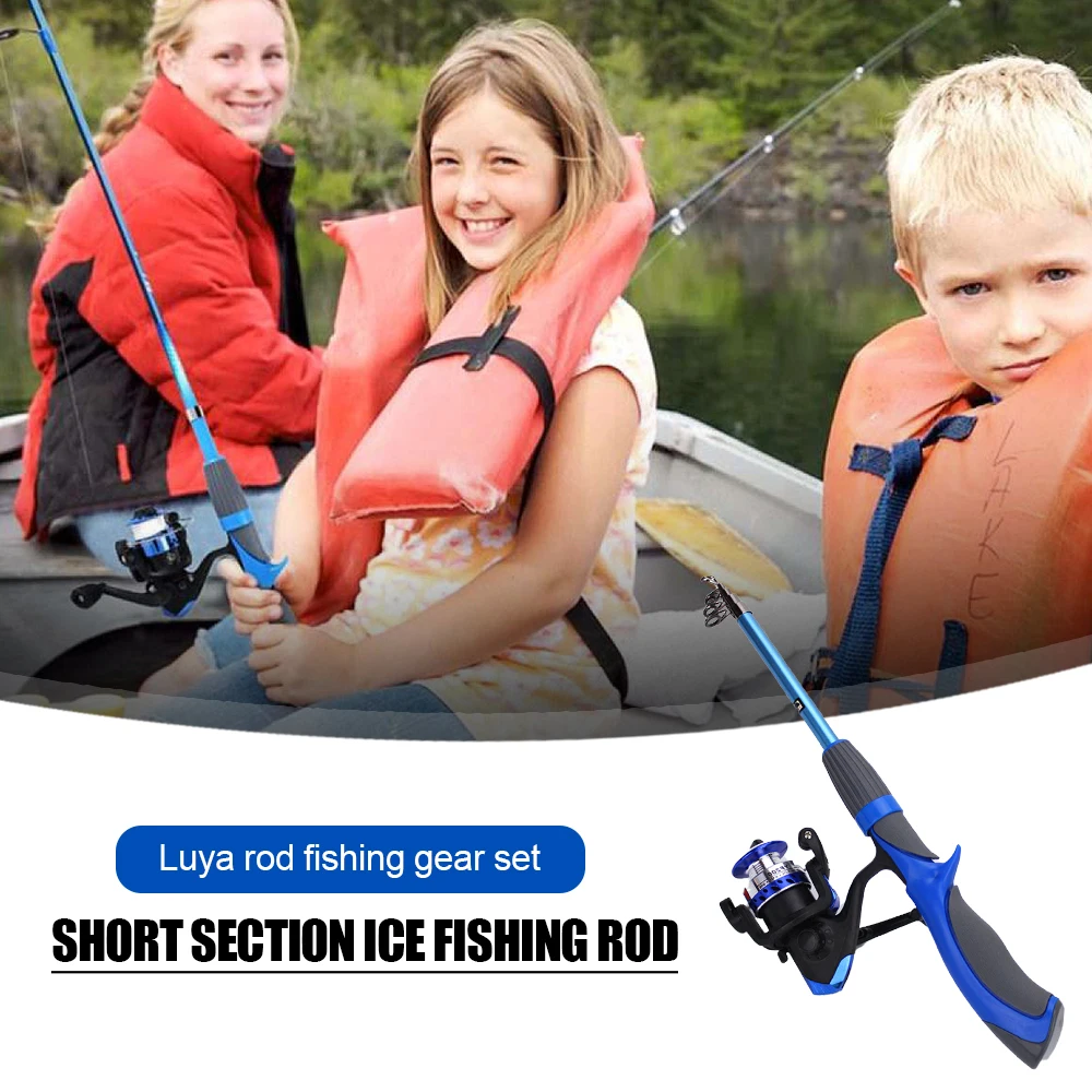

1.2m/ 1.4m Ice Fishing Rod Closed Face Spinning Fishing Reel Combo Fishing Tackle Set Telescopic Rod for Outdoor Fishing Tool