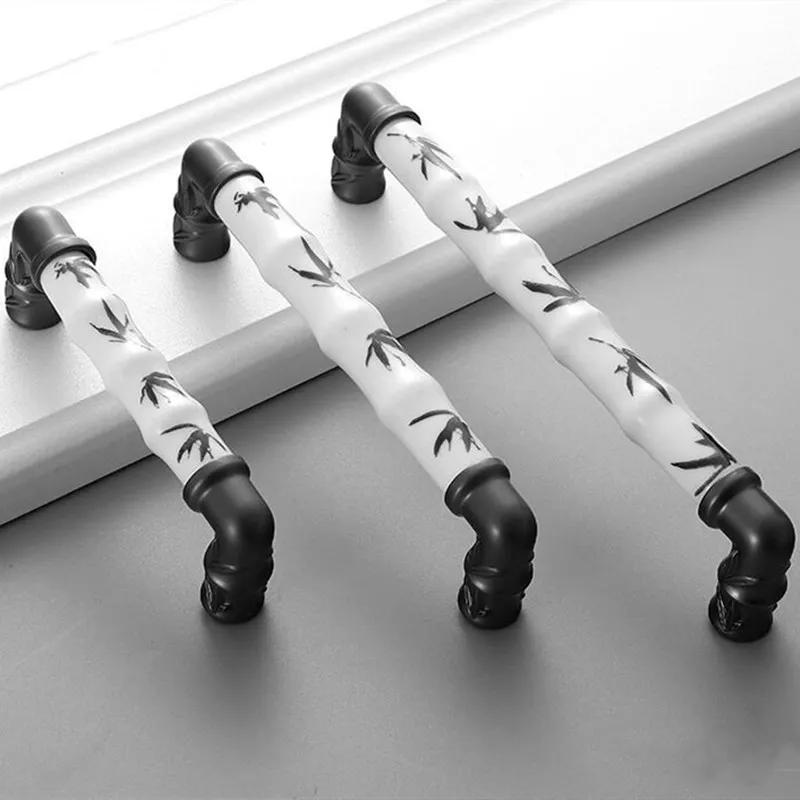 KK & FING 1 шт. керамические ручки для мебели из цинкового сплава бамбуковые кухонные