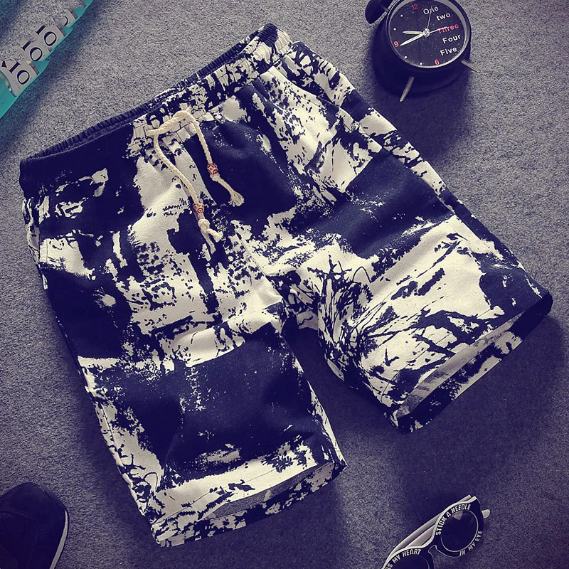 Шорты мужские пляжные повседневные хлопковые короткие штаны свободные