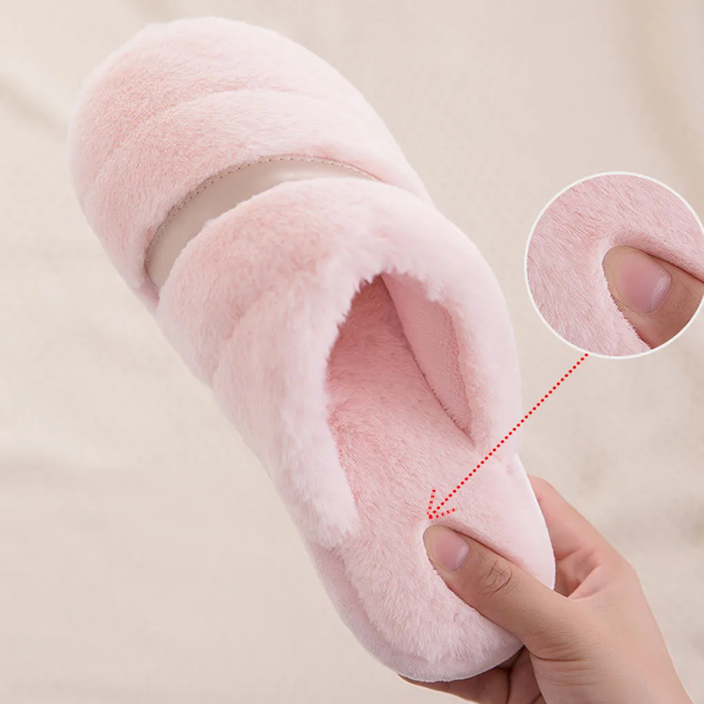 

Slippers women 2020 warm indoor slippers interior house plush cute Slippers women Shoes for bedroom soft bottom slides