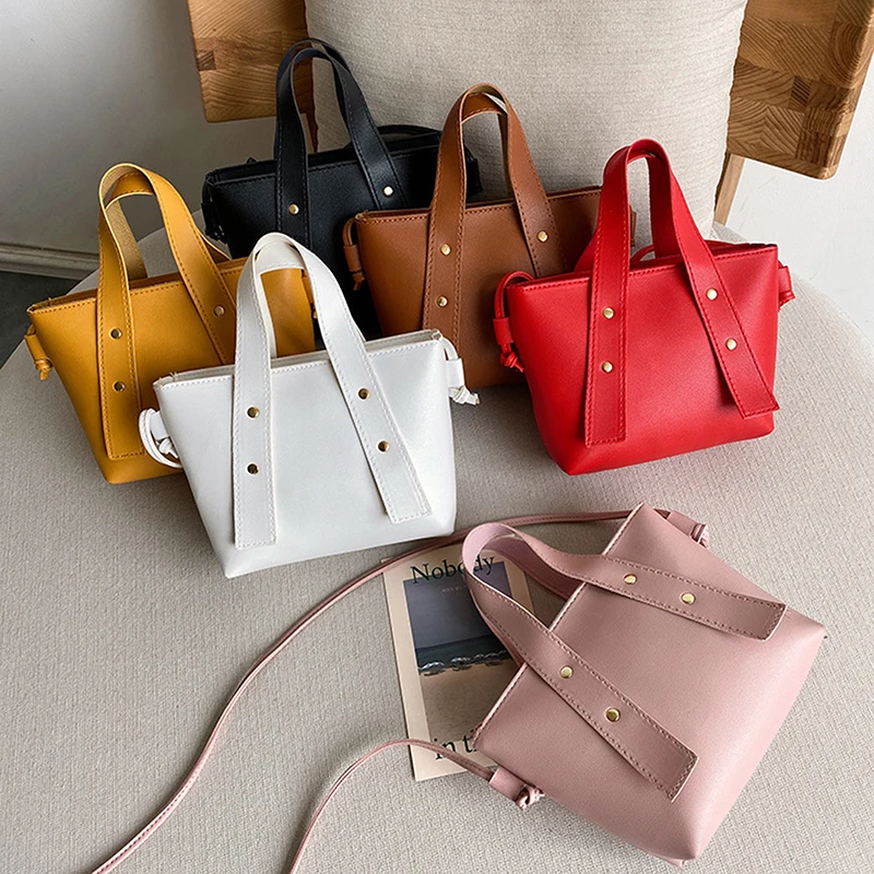 

Ladies Crossbody Bag Rivet Women Shoulder Bag Fashion Solid Zipper Bags Casual PU Leather Party Small Handbag Messenger Bags