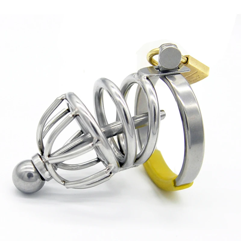 

Chaste Bird New Stainless Steel Male Chastity Device with Catheter,Cock Cage,Virginity Lock,Penis Ring,Penis Lock,Cock Ring A065