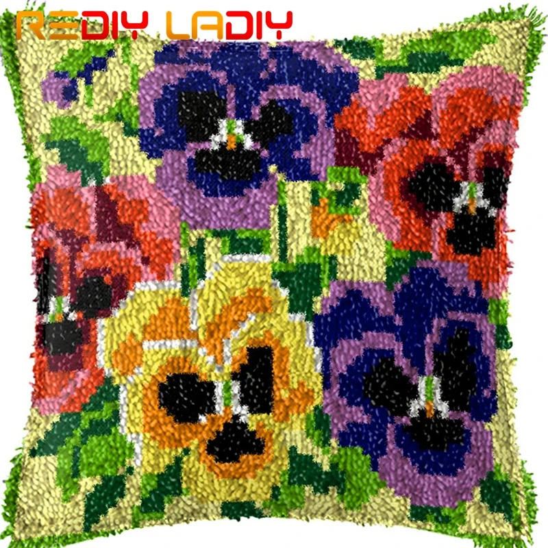 Крюк с защелкой Наборы сделать свой собственный подушки анютины глазки цветы