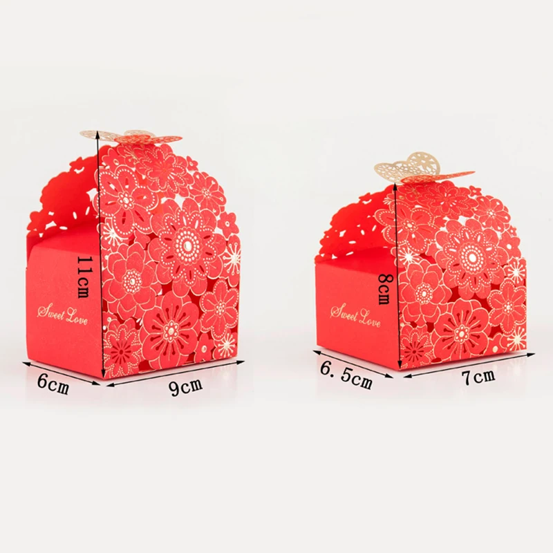50pcs Butterfly Laser Cut Candy Box Favor And Gift Packaging Chocolate Guest Wedding Christmas Birthday Party Decoration - купить по
