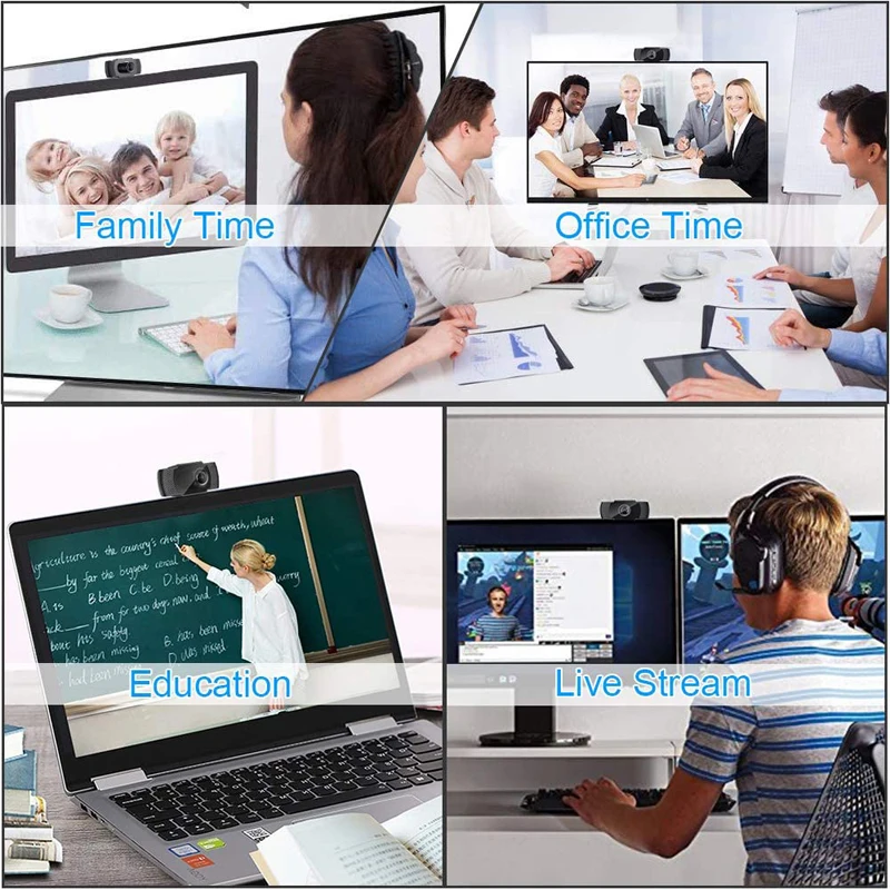 

1080P HD Streaming Computer Webcam w/ Microphone Desktop Web Camera for Skype Video Calling, Conferencing, Gaming, Online Lesson