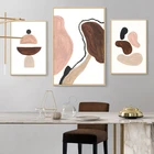 Абстрактные формы плакаты и принты розовый цвет хаки кожаная скульптура настенное искусство Средний век Современная Картина на холсте домашний декор для стен