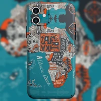 multicolor africa map plastic hard shell case for iphone 12 pro max 11 pro max xs max case cover