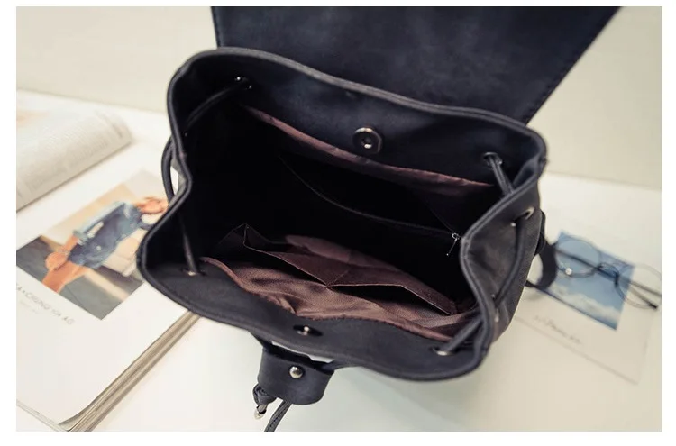 

Vintage Women Backpack Large Drawstring School Bags For Teenage Girls Shoulder Bag Female Travel Backpacks Black Gray Mochila