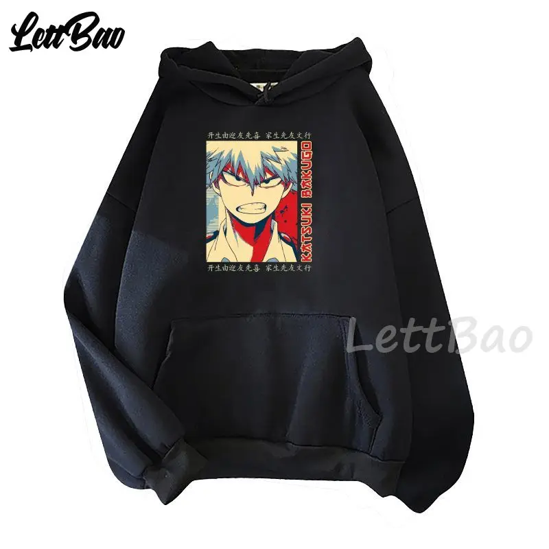 

Худи с мультяшным принтом в стиле ретро моя геройская академия, топ с длинными рукавами, Мужская одежда, Женская Повседневная Уличная одежд...