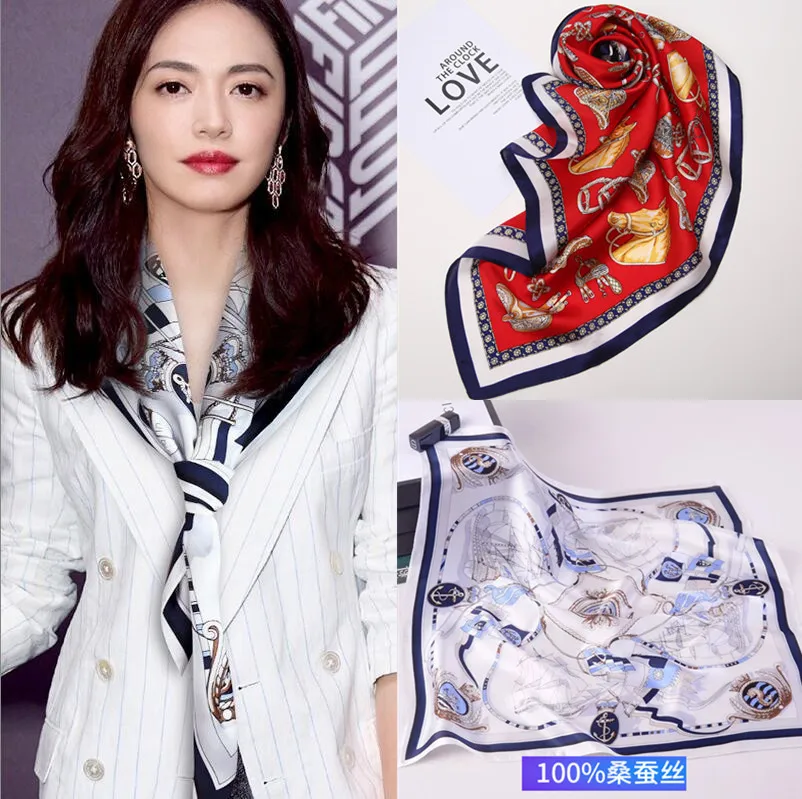 Новый дизайн 2020 100% шелк тутового шелкопряда маленький платок из фуляра подарок