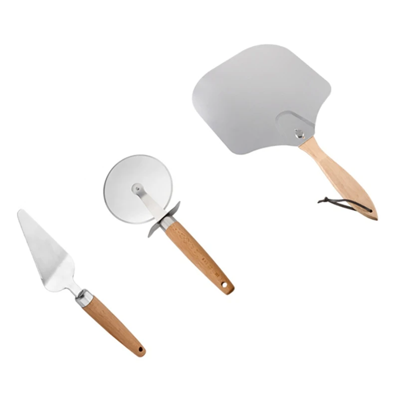 

Foldable Pizza Peel Pizza Pan with Wood Handle and Pizza Spinner,Pizza Spatula for Baking,Slicing Homemade Pizza Bread