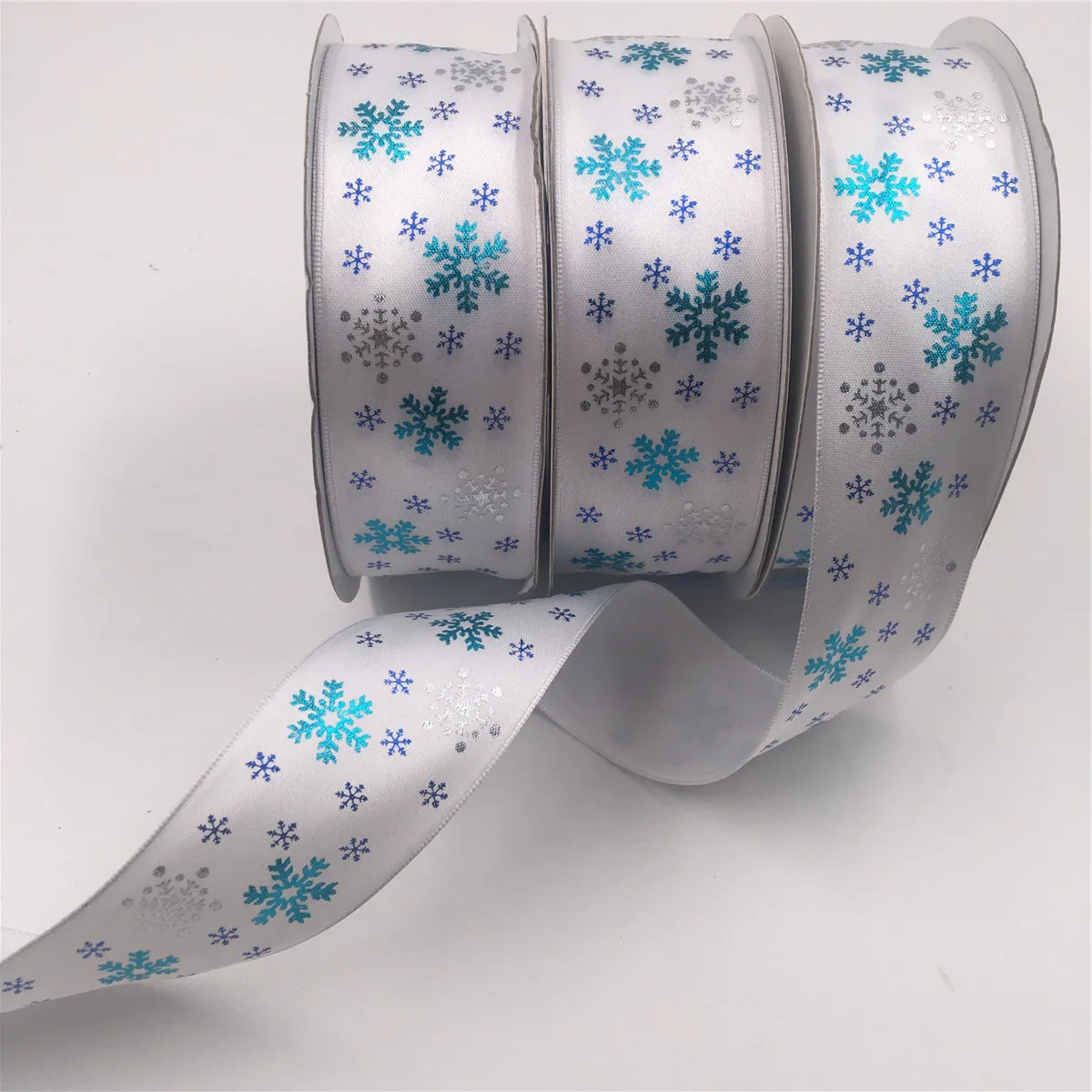 38 мм 25 ярдов с проводным краем Рождественская атласная лента для праздничного