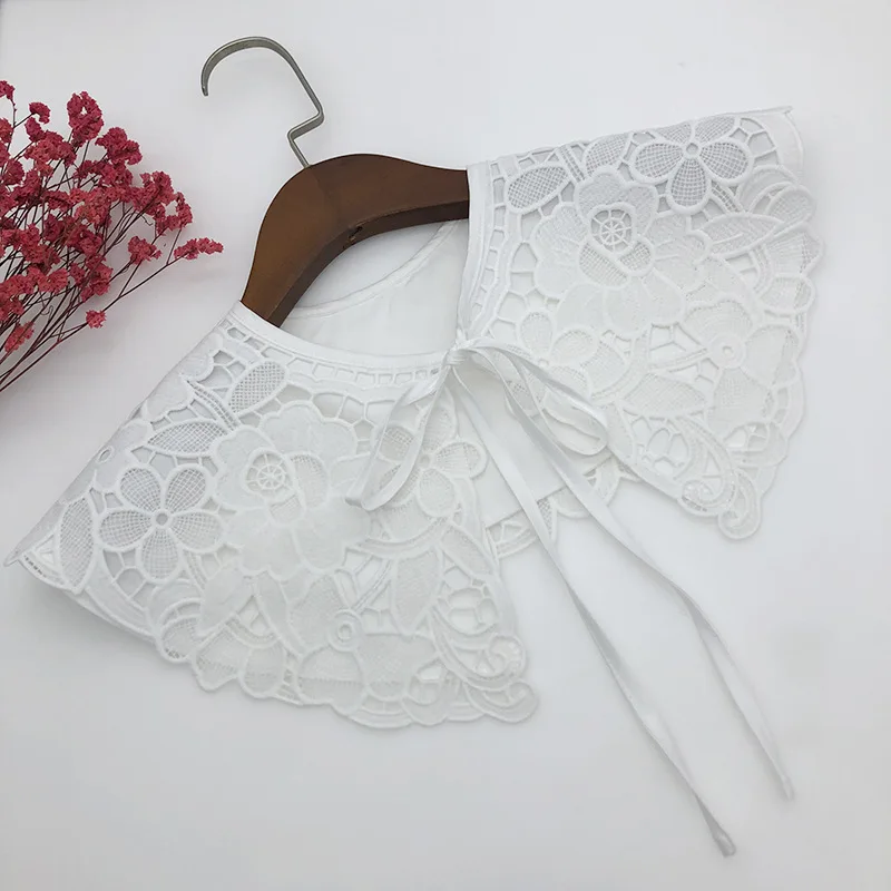 Вышивка с большим отворотом Поддельные меховой воротник шаль для женщин платье