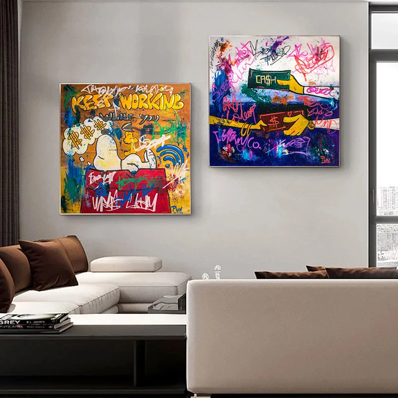 

Hot Painting Graffiti Modern Wall Art Pictures Prints and Prints Canvas Painting Oil Art in Livingroom Home Decor Drop Shipping