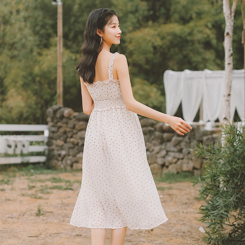 

Summer Women Floral Pattern Long Dress Beach Dresses Strapless Casual White Midi Sundress 2021 Summer Vacation Clothes For Women