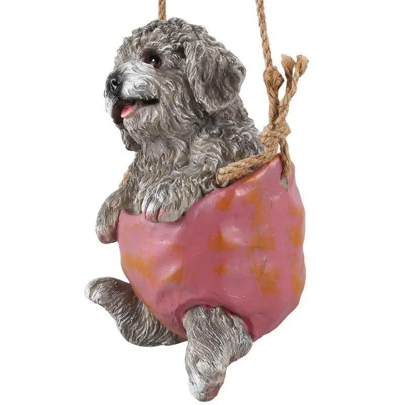 Имитация качели Тедди из смолы подвесное украшение Ландшафтная Скульптура