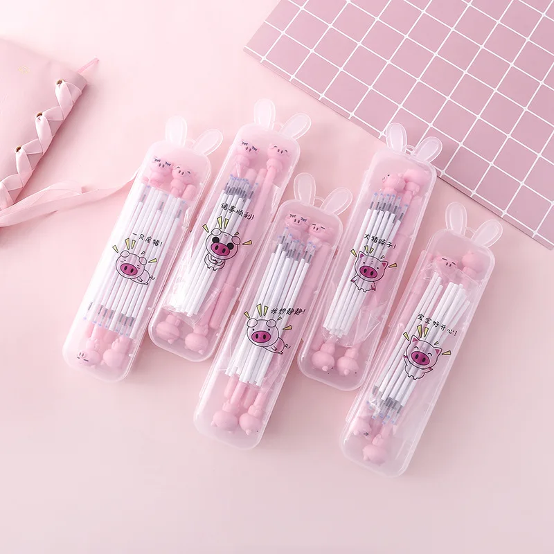 4 шт. гелевая ручка + 10 переделка 1 коробка для карандашей с поросенком Kawaii