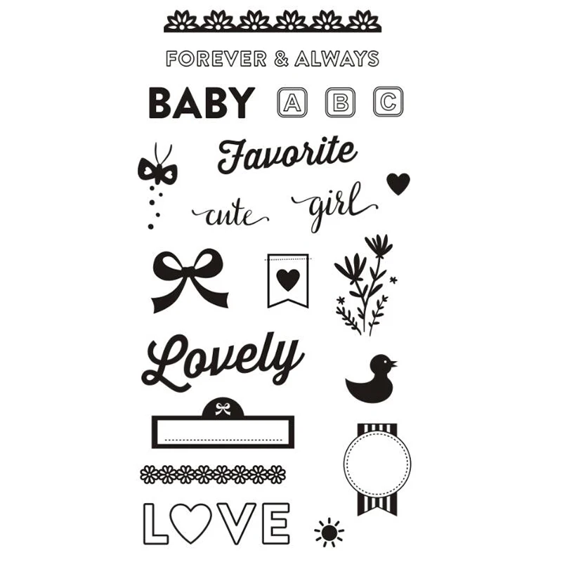 Симпатичные Детские штампы для скрапбукинга изготовления открыток силиконовые