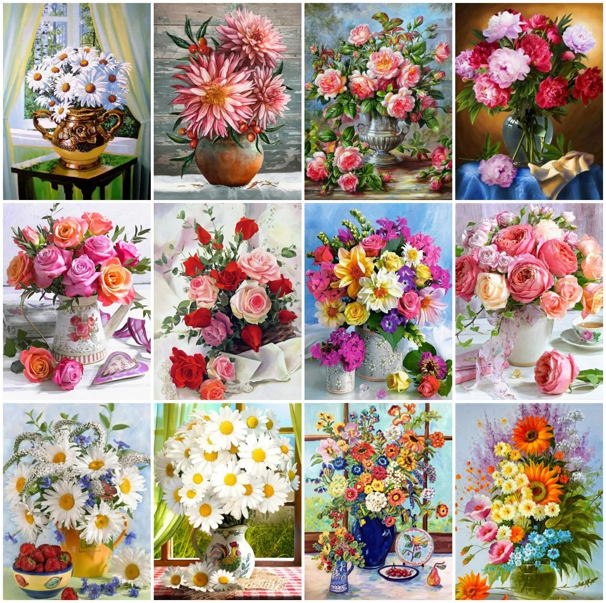 

Алмазная вышивка AZQSD, мозаика ромашки в виде Розы, 5D алмазная живопись, цветок, вышивка крестиком, ручная работа, распродажа, украшение для до...